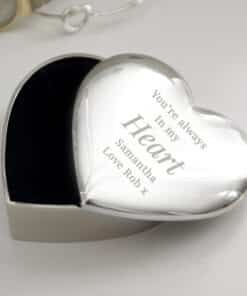 Personalised Free Text Heart Trinket Box
