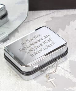 Personalised Box with Silver Cross Necklace