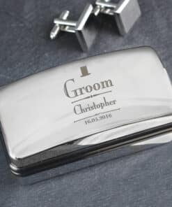 Personalised Decorative Wedding Groom Cufflink Box