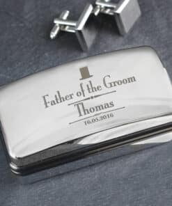 Personalised Decorative Wedding father of the Groom Cufflink Box