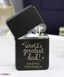 Personalised 'World's Greatest Dad' Black Lighter