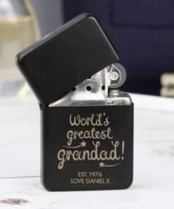 Personalised 'World's Greatest Grandad' Black Lighter