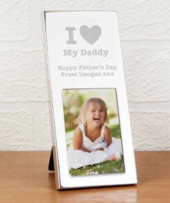 Personalised I Heart Small 2x3 Silver Photo Frame