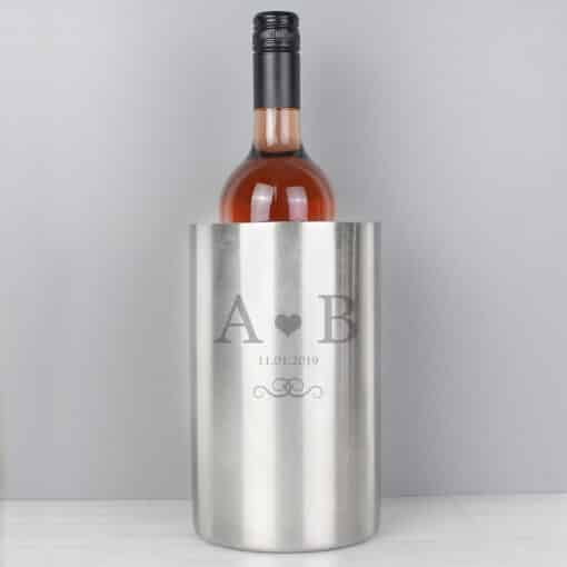 Personalised Monogram Stainless Steel Wine Cooler