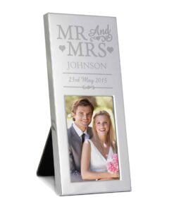 Personalised Small Mr & Mrs 2x3 Silver Photo Frame
