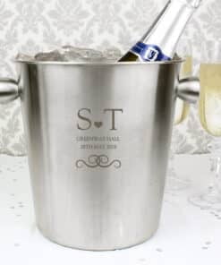 Personalised Monogram Stainless Steel Ice Bucket