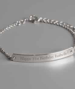 Personalised Silver Tone Bar Bracelet