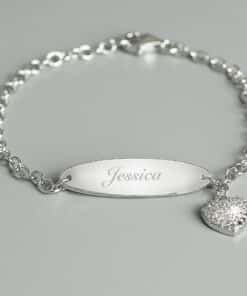 Personalised Children's Sterling Silver and Cubic Zirconia Bracelet