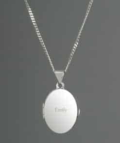 Personalised Sterling Silver Oval Locket Necklace
