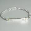 Personalised Two Names Sterling Silver and 9ct Gold Bar Bracelet