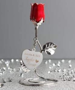 Personalised Together Forever Red Rose Bud Ornament
