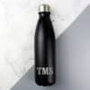 Personalised Initials Black Metal Insulated Drinks Bottle