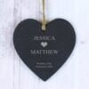 Personalised Heart Motif Slate Heart Decoration