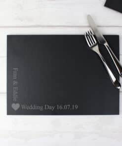 Personalised Heart Motif Slate Placemat