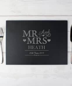 Personalised Mr & Mrs Slate Placemat