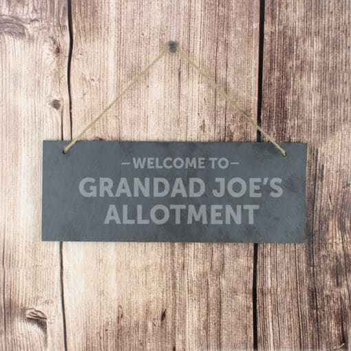 Personalised Welcome To... Hanging Slate Plaque