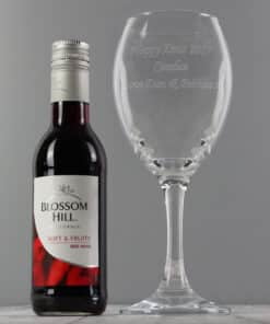 Personalised Red Wine & Wine Glass Set