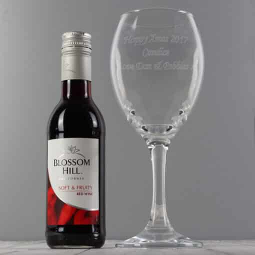 Personalised Red Wine & Wine Glass Set