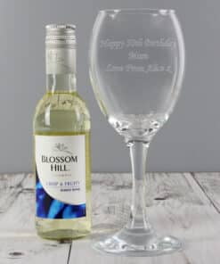 Personalised White Wine & Wine Glass Set