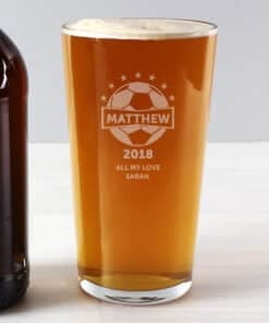 Personalised Football Pint Glass