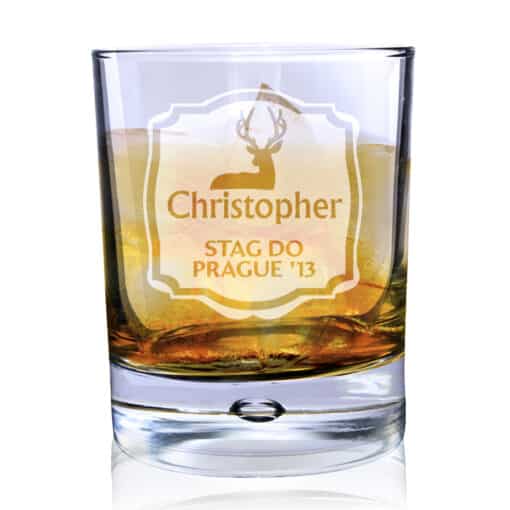 Personalised Stag Tumbler Bubble Glass