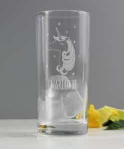 Personalised Unicorn Engraved Hi Ball Glass