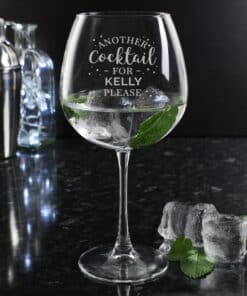 Personalised Another Cocktail Balloon Glass