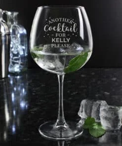 Personalised Another Cocktail Balloon Glass