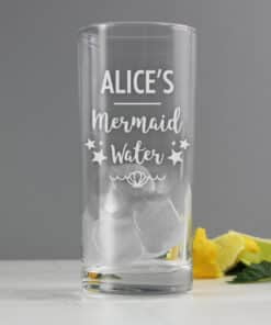 Personalised Mermaid Water Hi Ball Glass