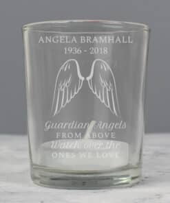 Personalised Guardian Angel Wings Votive Candle Holder