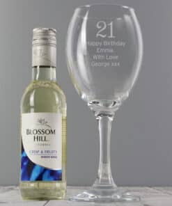 Personalised White Wine & Big Age Wine Glass Set