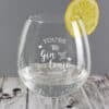 Personalised 'Gin to My Tonic' Gin Balloon Glass