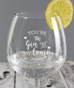 Personalised 'Gin to My Tonic' Gin Balloon Glass
