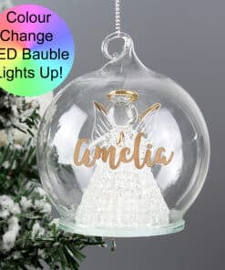 Personalised Christmas LED Angel Bauble