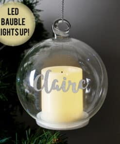 Personalised Christmas LED Candle Bauble
