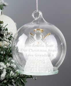 Personalised Christmas Message LED Angel Holiday Baubles