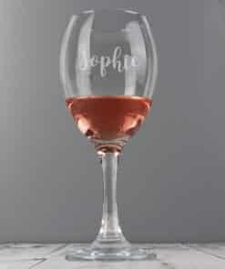 Personalised Name Only Engraved Wine Glass