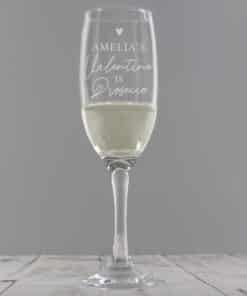 Personalised Prosecco is My Valentine Flute Glass
