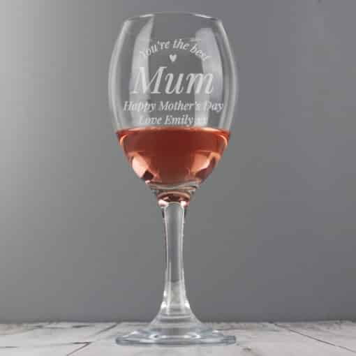 Personalised You Are The Best Wine Glass