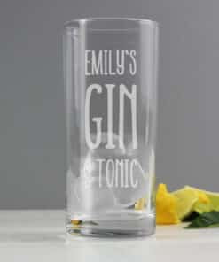 Personalised Gin & Tonic Hi Ball Glass