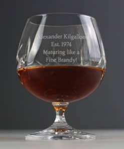 Personalised Cut Crystal Small Brandy Glass