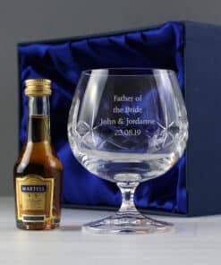 Personalised Cut Crystal & Brandy Gift Set
