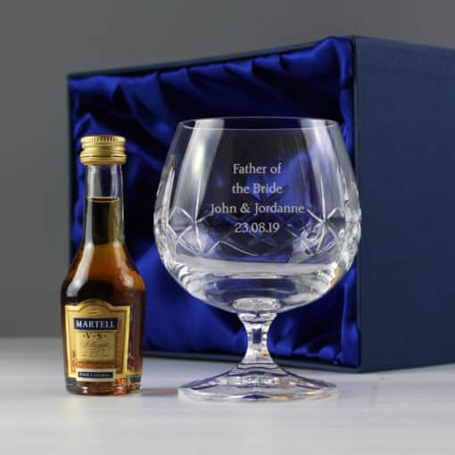Personalised Cut Crystal & Brandy Gift Set