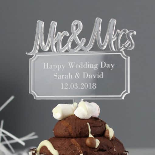 Personalised Mr & Mrs Plaque Acrylic Cake Decorating Supplies