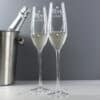 Personalised Hand Cut Mr & Mrs Pair of Flutes with Swarovski Elements in Gift Box