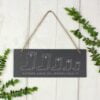Personalised Welly Boot Family of Five Hanging Slate Plaque