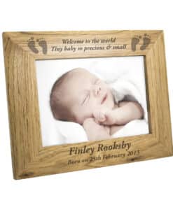 Personalised Baby Feet 7x5 Landscape Wooden Photo Frame