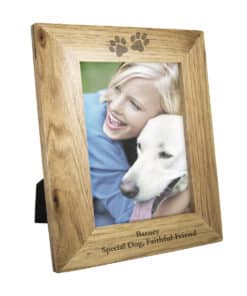 Personalised Paw Prints 5x7 Wooden Photo Frame