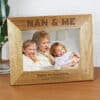 Personalised Nan & Me 7x5 Landscape Wooden Photo Frame