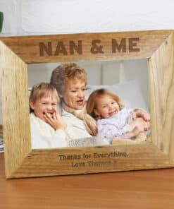 Personalised Nan & Me 7x5 Landscape Wooden Photo Frame